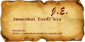 Janecskai Euzébia névjegykártya